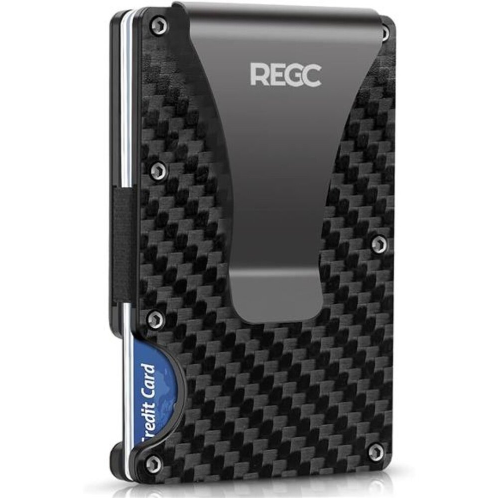Slim Wallet for Men, Metal Money Clip Wallet, RFID Blocking Minimalist Wallet